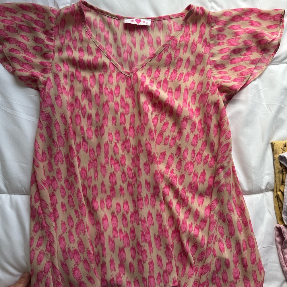 Buddy Love Pink Patterned Women's Top